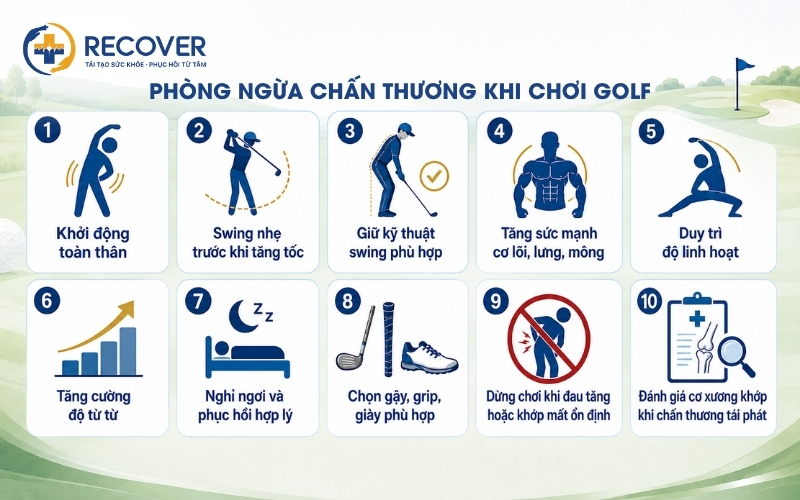 chấn thương thường gặp khi chơi golf